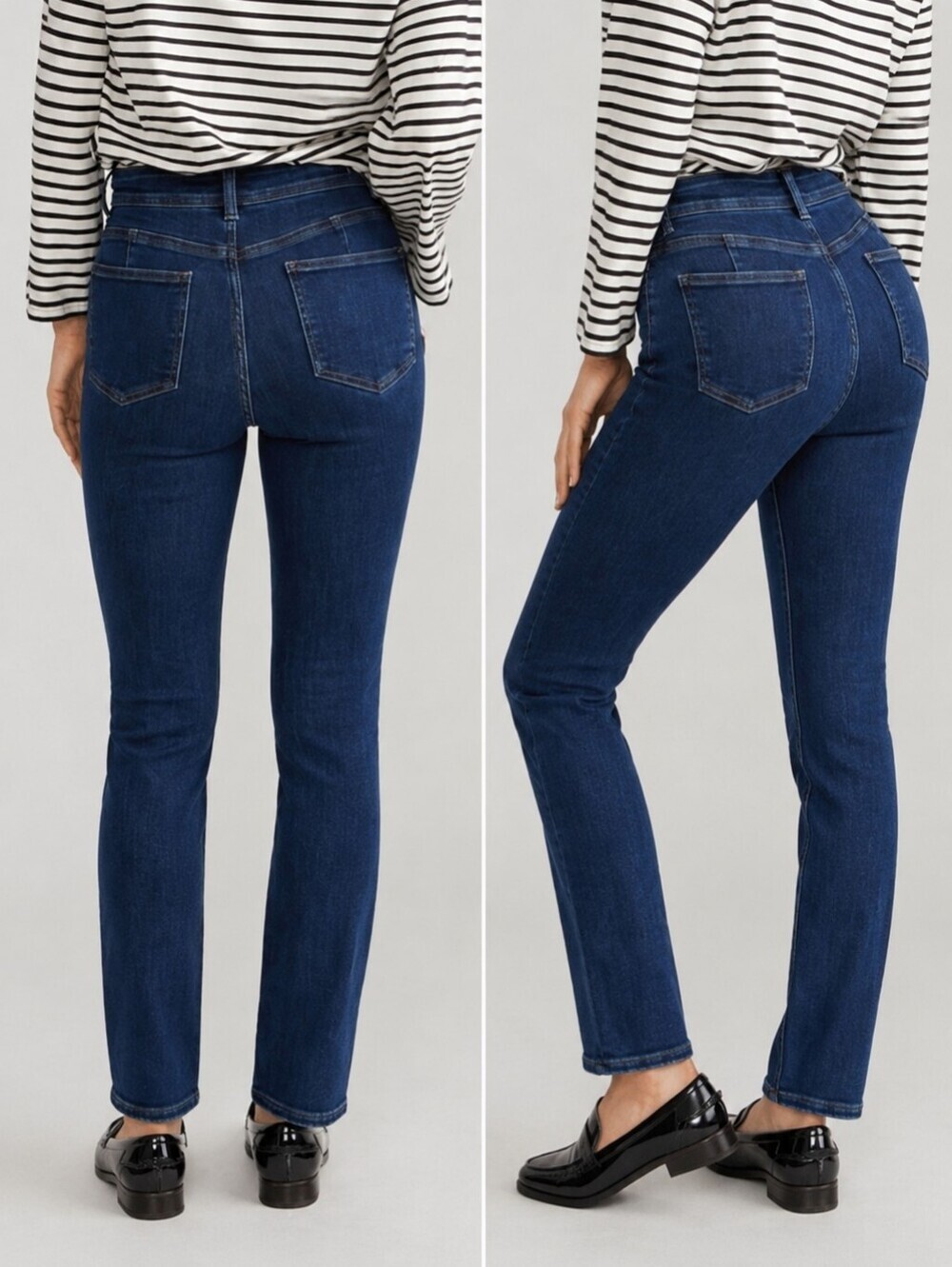 Universal Standard Women's Size 12 Dark Wash Perfect Straight Leg Denim Jeans